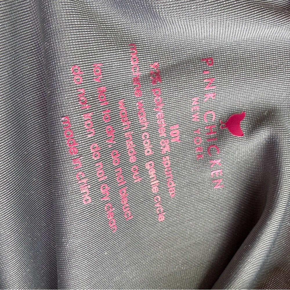 Pink chicken velour gray long sleeve fit & flare dress size 10y - Picture 6 of 7